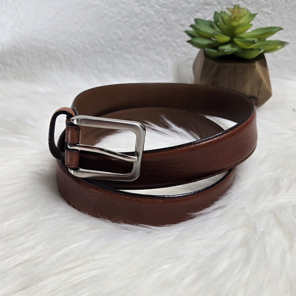 Men's Wearhouse Brown Italian Leather Men's Belt, Size 40 - Picture 4 of 5